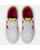 Sneakers Leanne en Cuir grainé orange/blanc